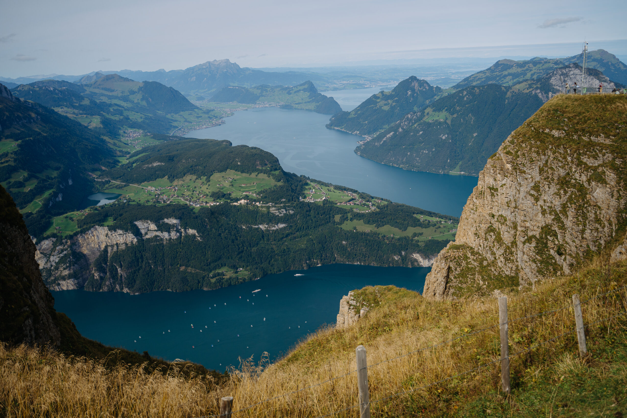 Vierwaldstättersee vom Fronalpstock Sicht Richtung Luzern